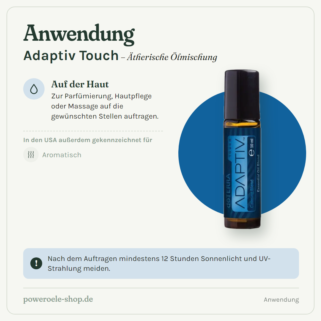 doTERRA Adaptiv Touch - Beruhigende Mischung - Anwendung