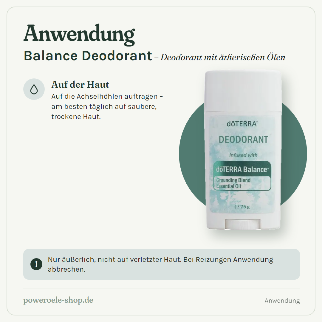 doTERRA Balance Deodorant - Anwendung