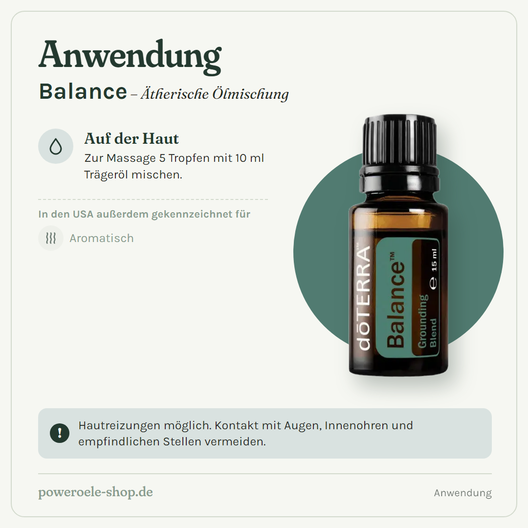 doTERRA Balance - Erdende Mischung - Anwendung