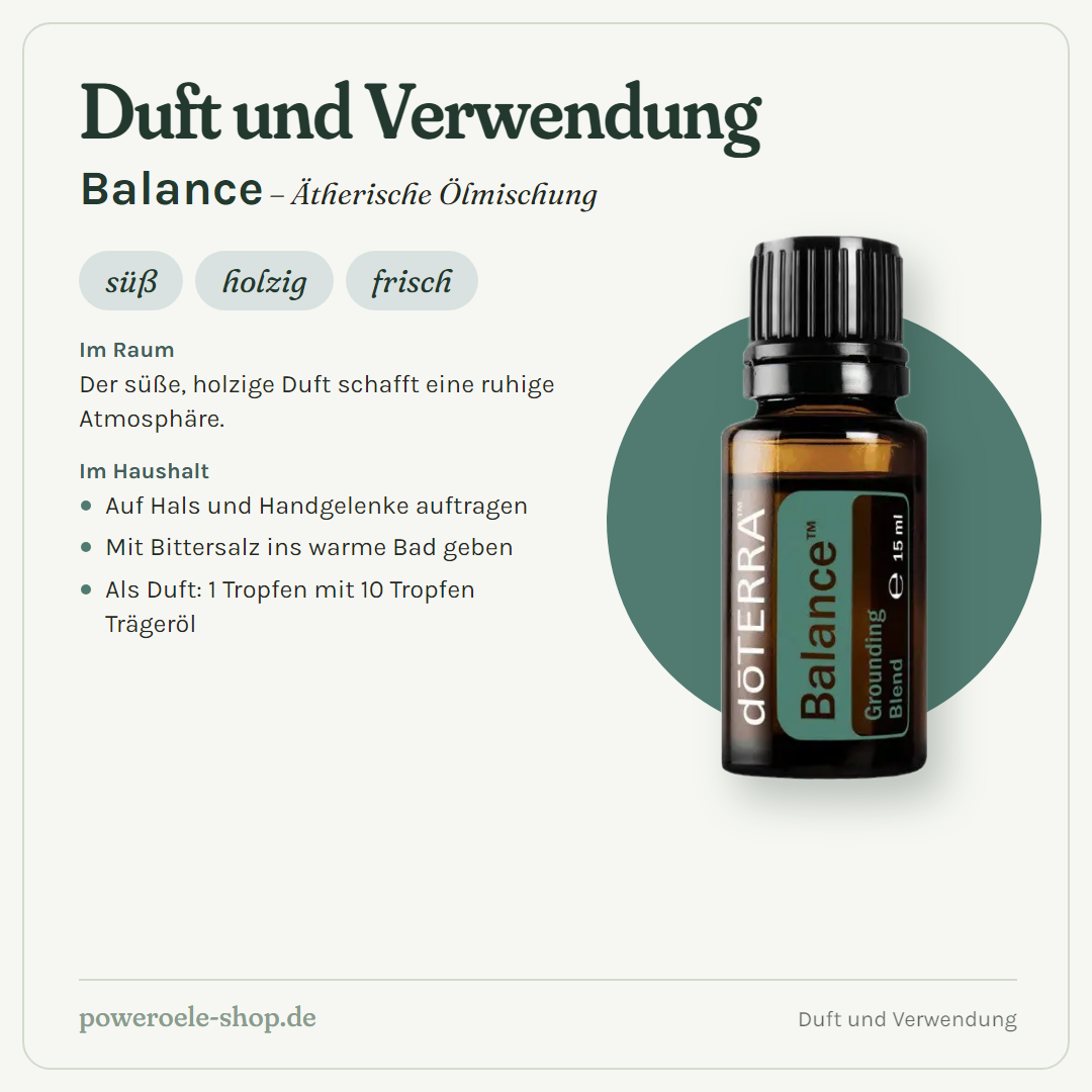 doTERRA Balance - Erdende Mischung - Duft und Verwendung