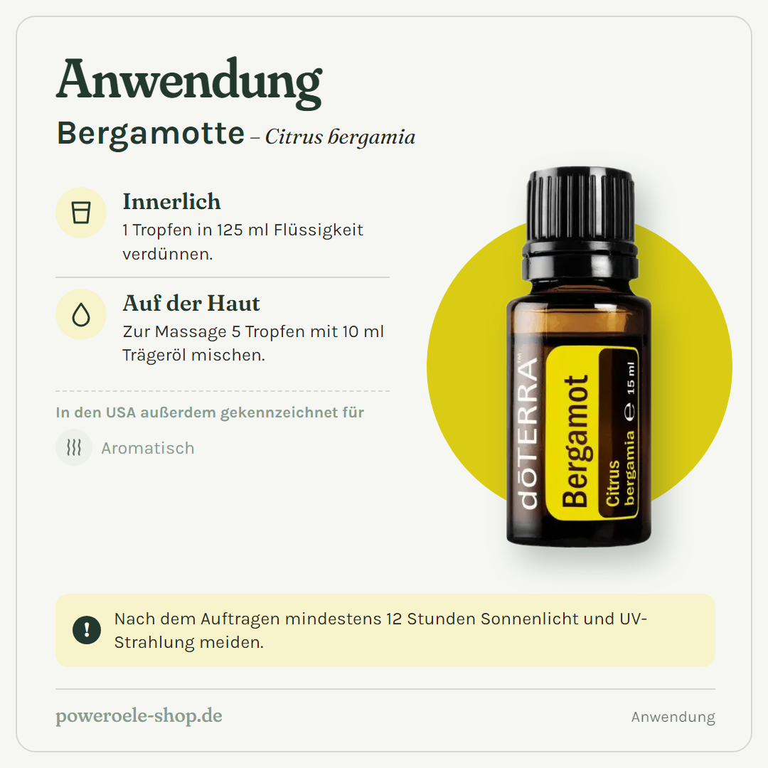 doTERRA Bergamot (Bergamotte) - Anwendung