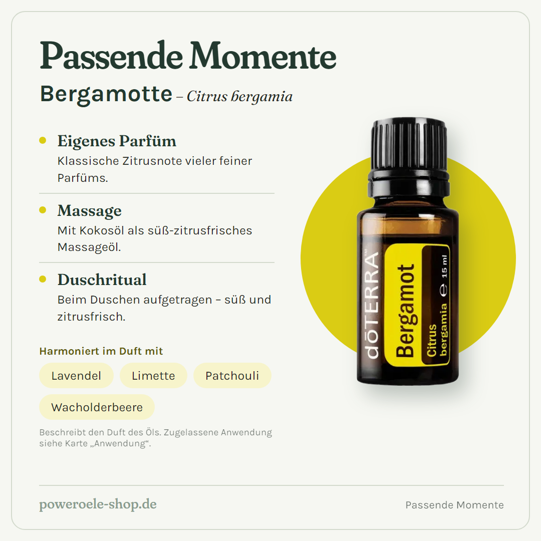 doTERRA Bergamot (Bergamotte) - Passende Momente