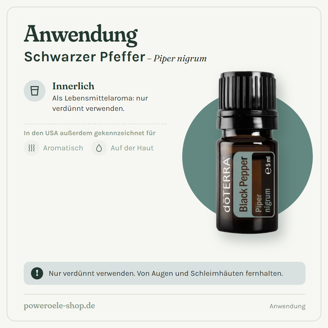 doTERRA Black Pepper (schwarzer Pfeffer) - Anwendung