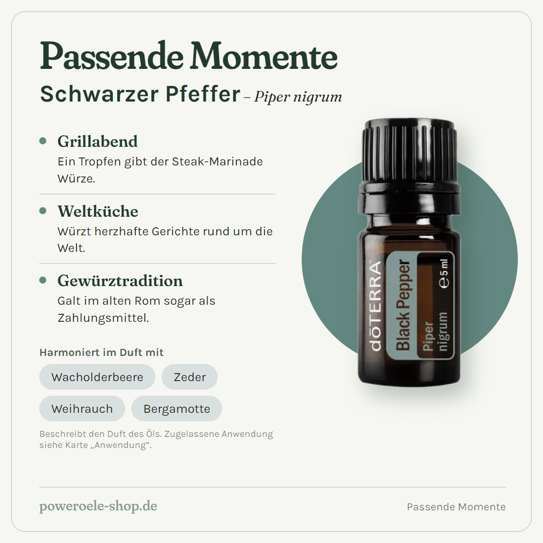 doTERRA Black Pepper (schwarzer Pfeffer) - Passende Momente