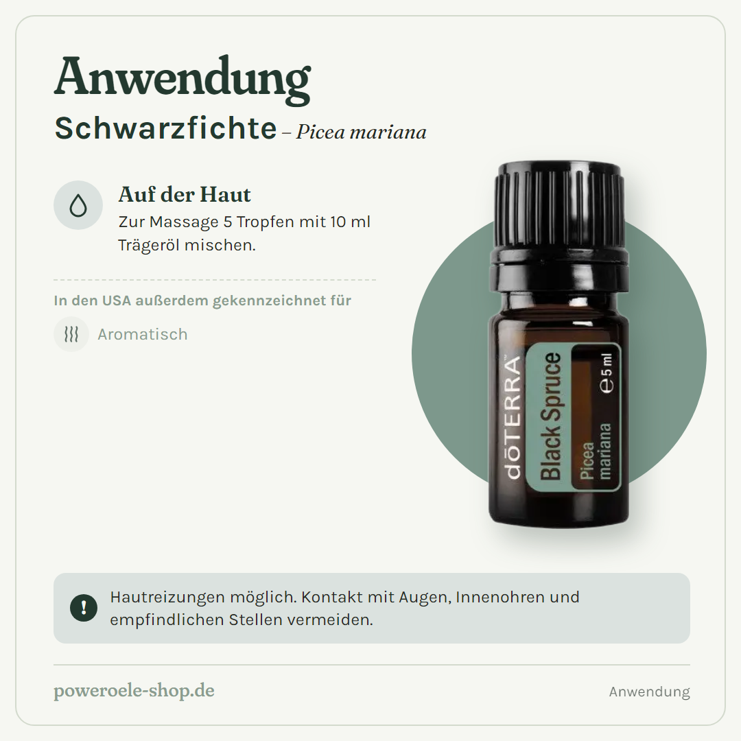 doTERRA Black Spruce (Schwarzfichte) - Anwendung