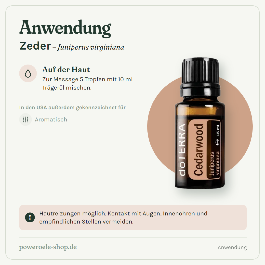 doTERRA Cedarwood (Zeder) - Anwendung