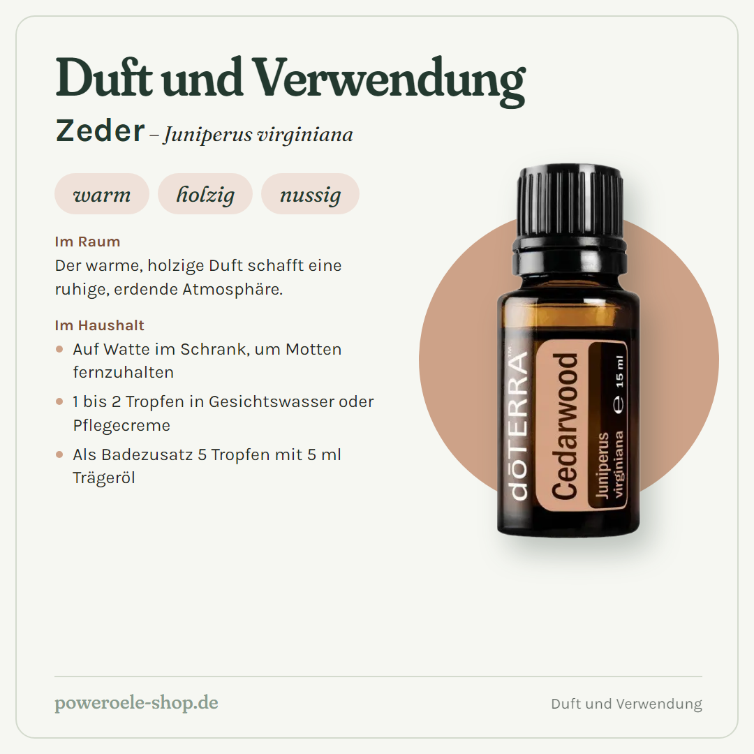 doTERRA Cedarwood (Zeder) - Duft und Verwendung