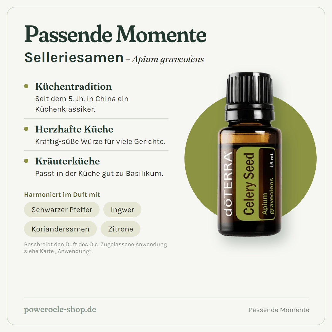 doTERRA Celery Seed (Selleriesamen) - Passende Momente