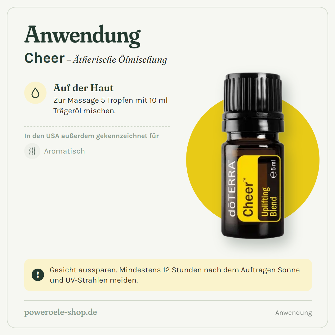 doTERRA Cheer - Erbauende Mischung - Anwendung