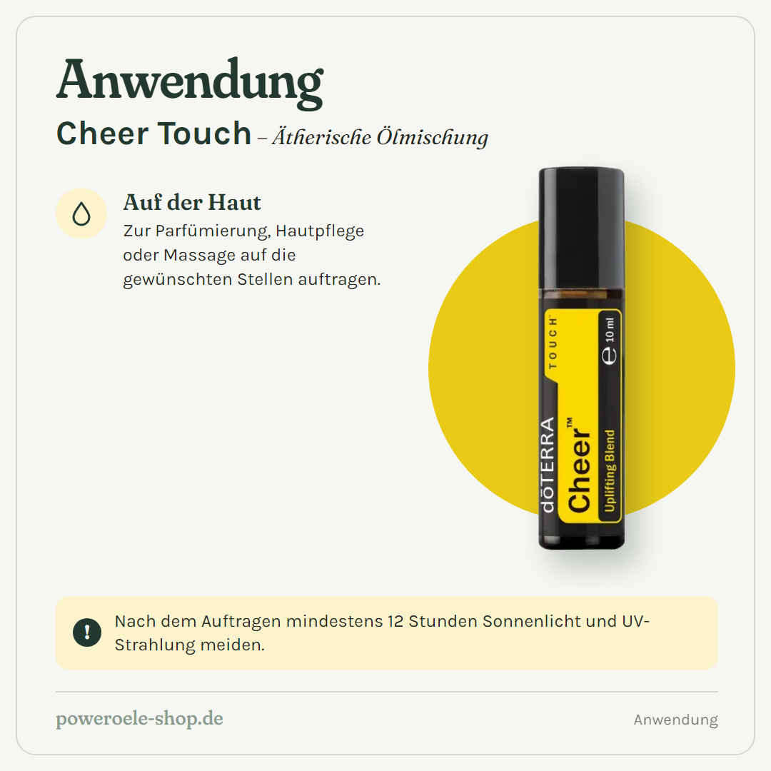 doTERRA Cheer Touch - Erbauende Mischung - Anwendung