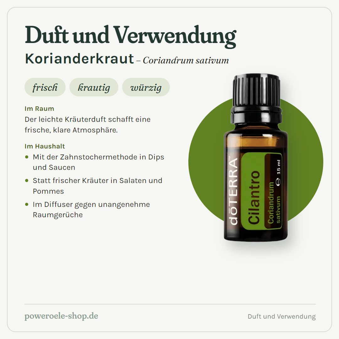 doTERRA Cilantro Korianderkraut - Duft und Verwendung