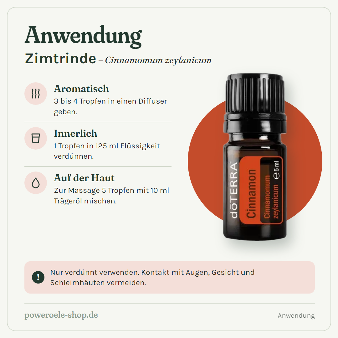 doTERRA Cinnamon Bark (Zimtrinde) - Anwendung