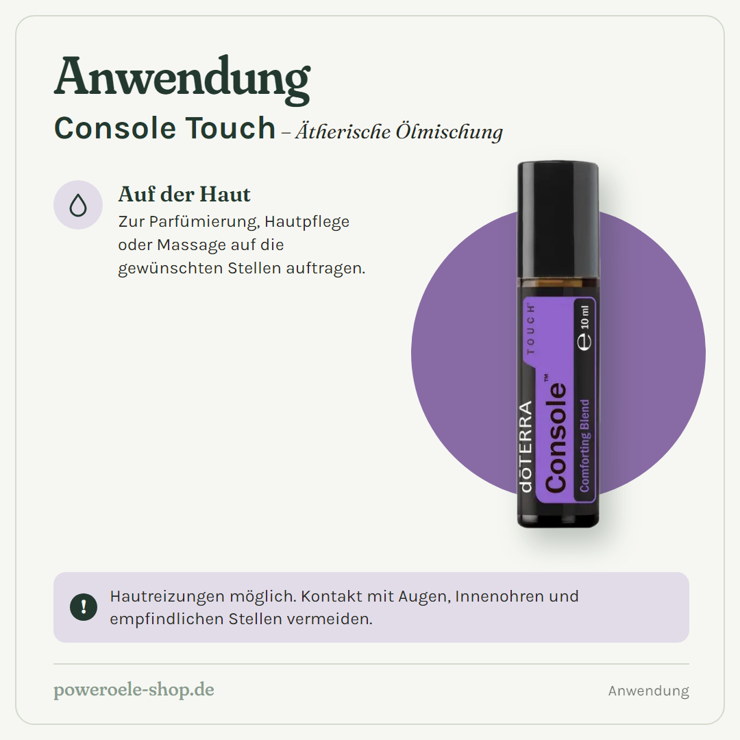 doTERRA Console Touch - Anwendung