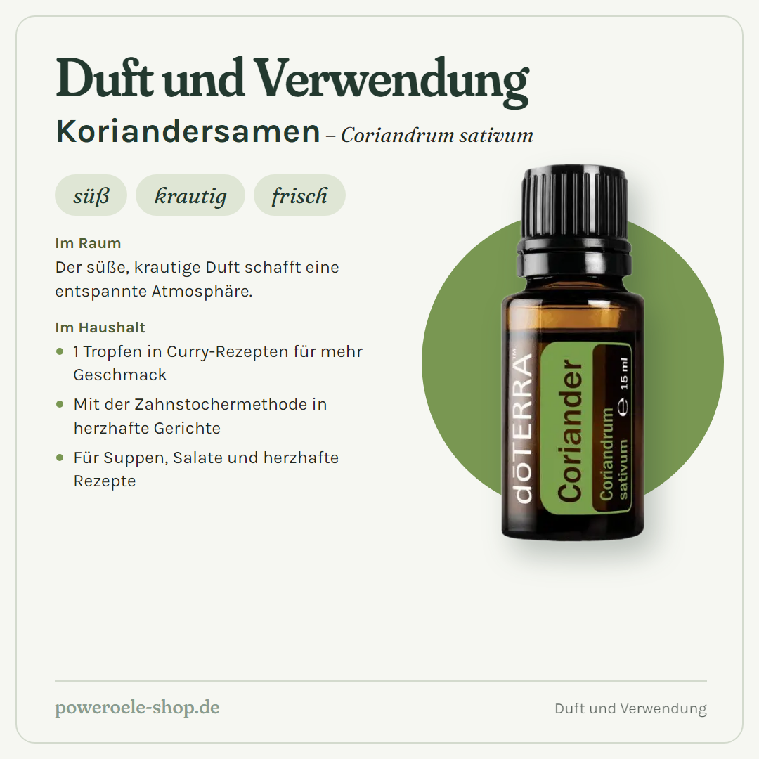 doTERRA Coriander (Koriandersamen) - Duft und Verwendung