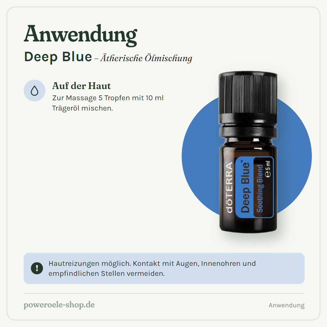 doTERRA Deep Blue - Lindernde Mischung - Anwendung