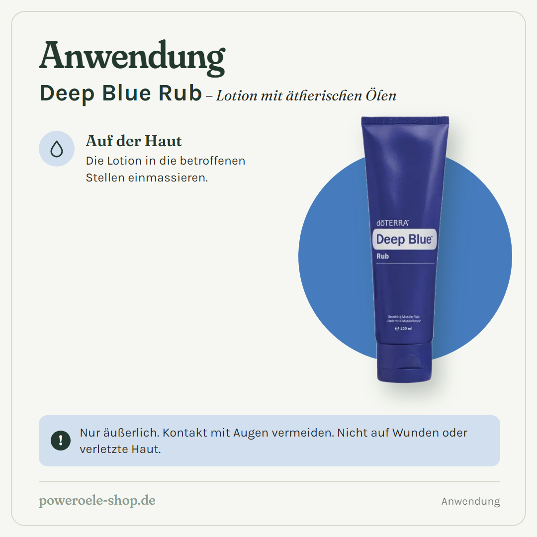 doTERRA Deep Blue Rub - Anwendung