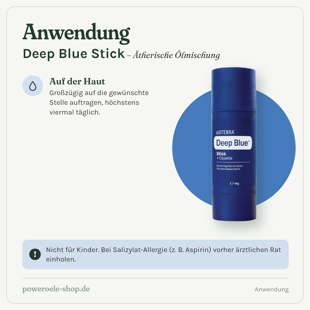 doTERRA Deep Blue Stick - Anwendung