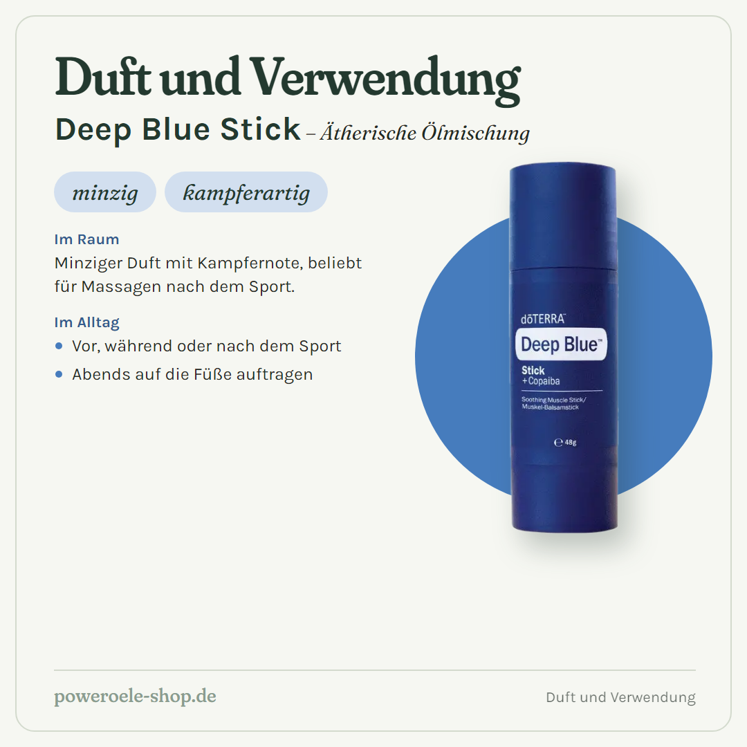 doTERRA Deep Blue Stick - Duft und Verwendung