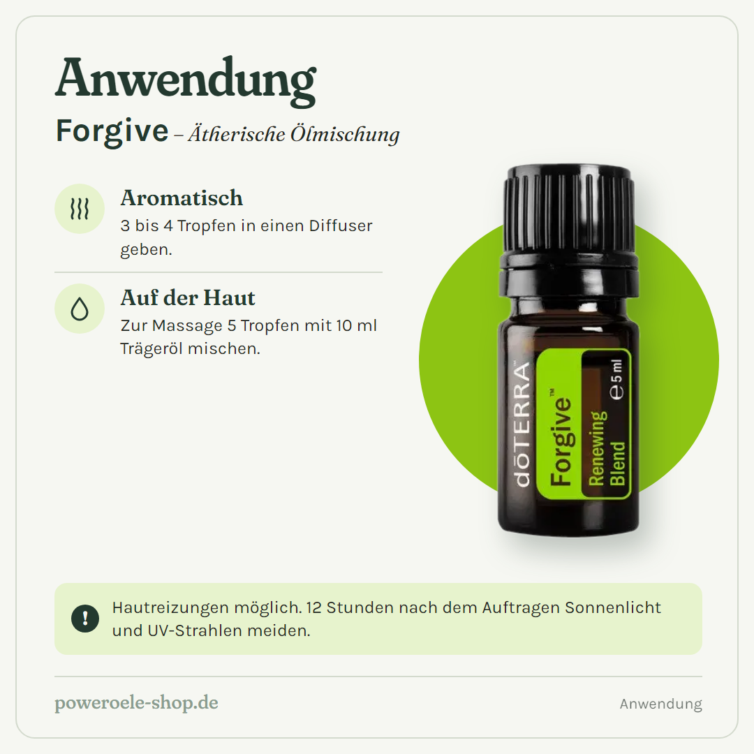 doTERRA Forgive - Erneuernde Mischung - Anwendung