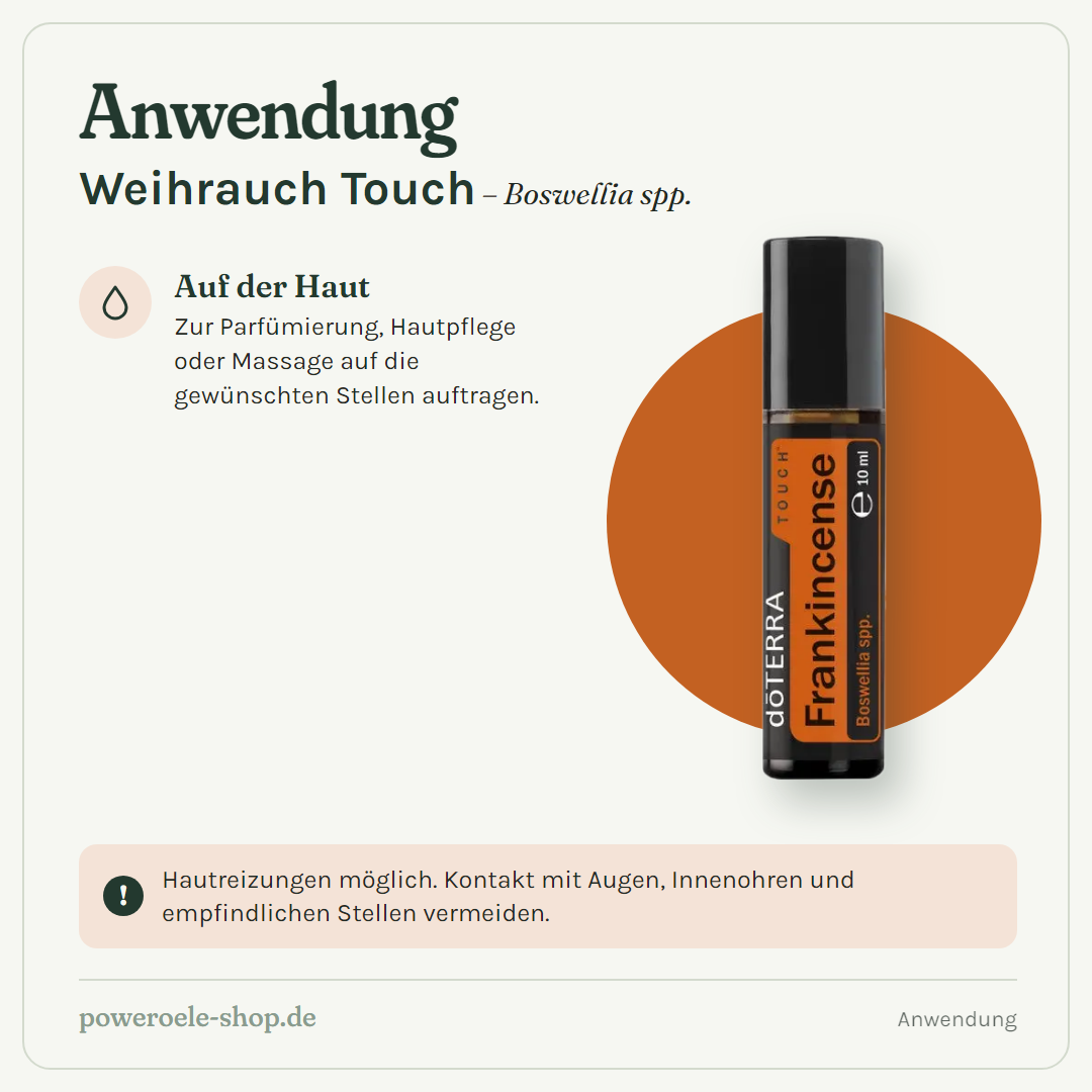 doTERRA Frankincense Touch - Anwendung
