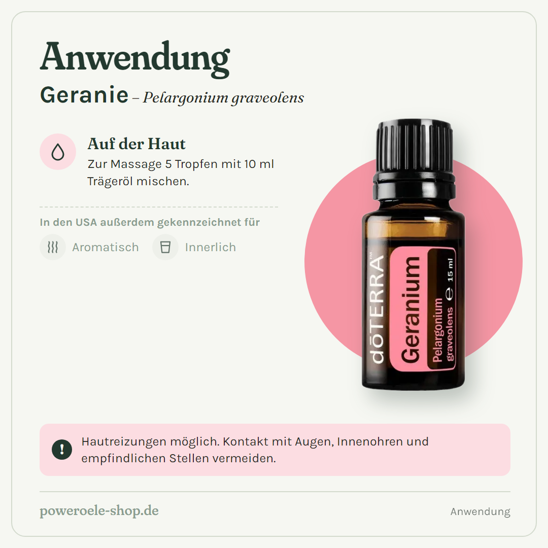 doTERRA Geranium (Geranie) - Anwendung