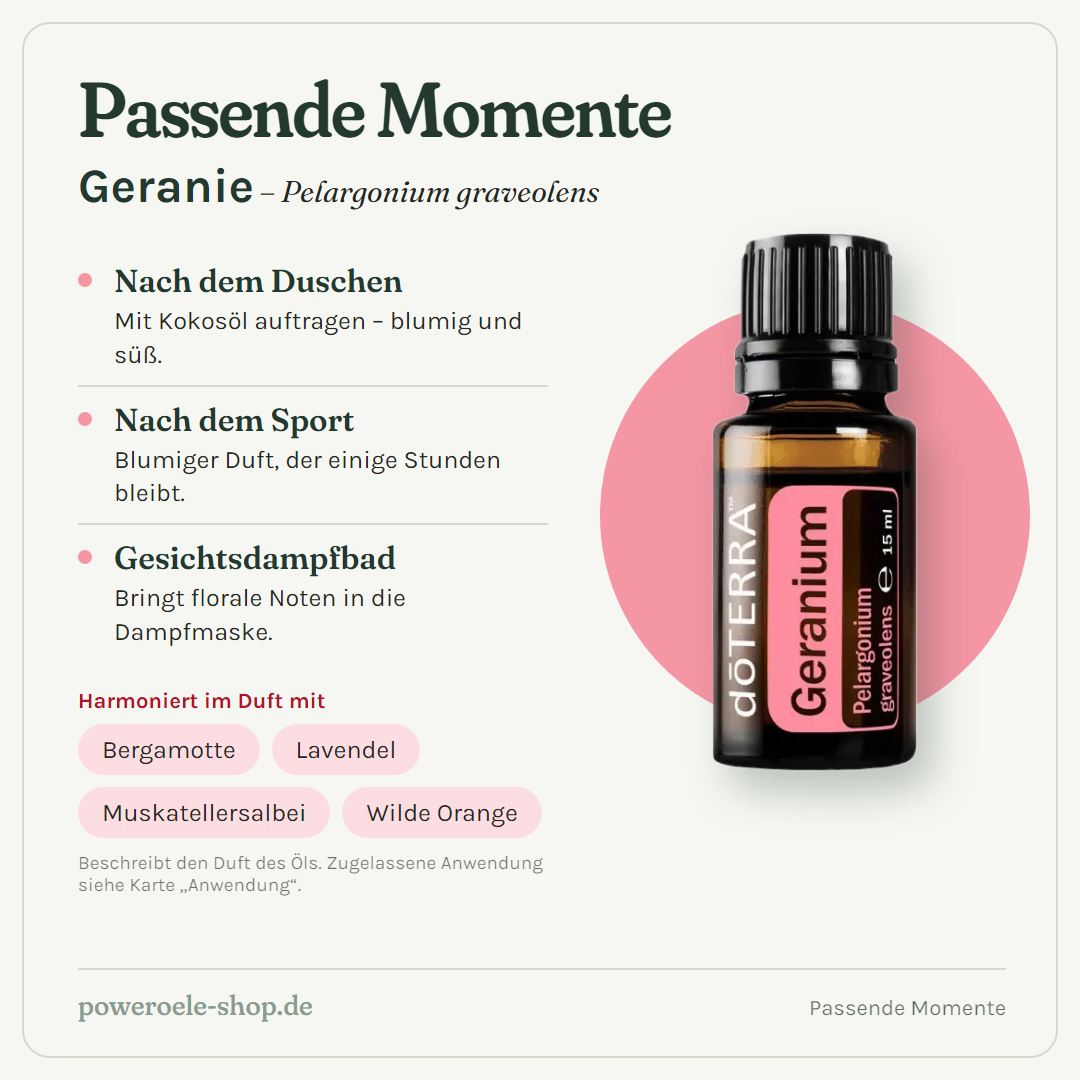 doTERRA Geranium (Geranie) - Passende Momente