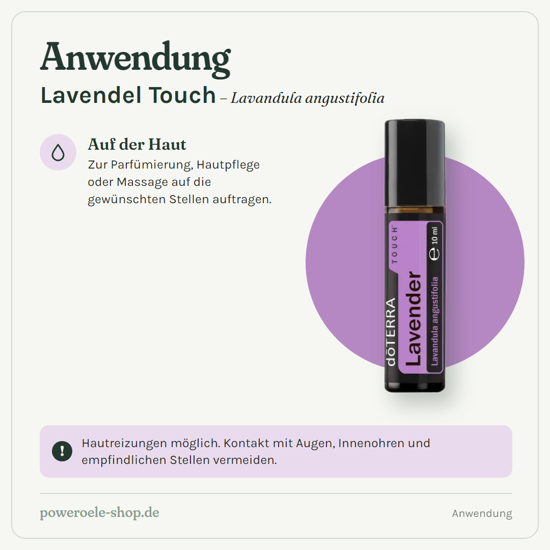 doTERRA Lavender Touch - Anwendung