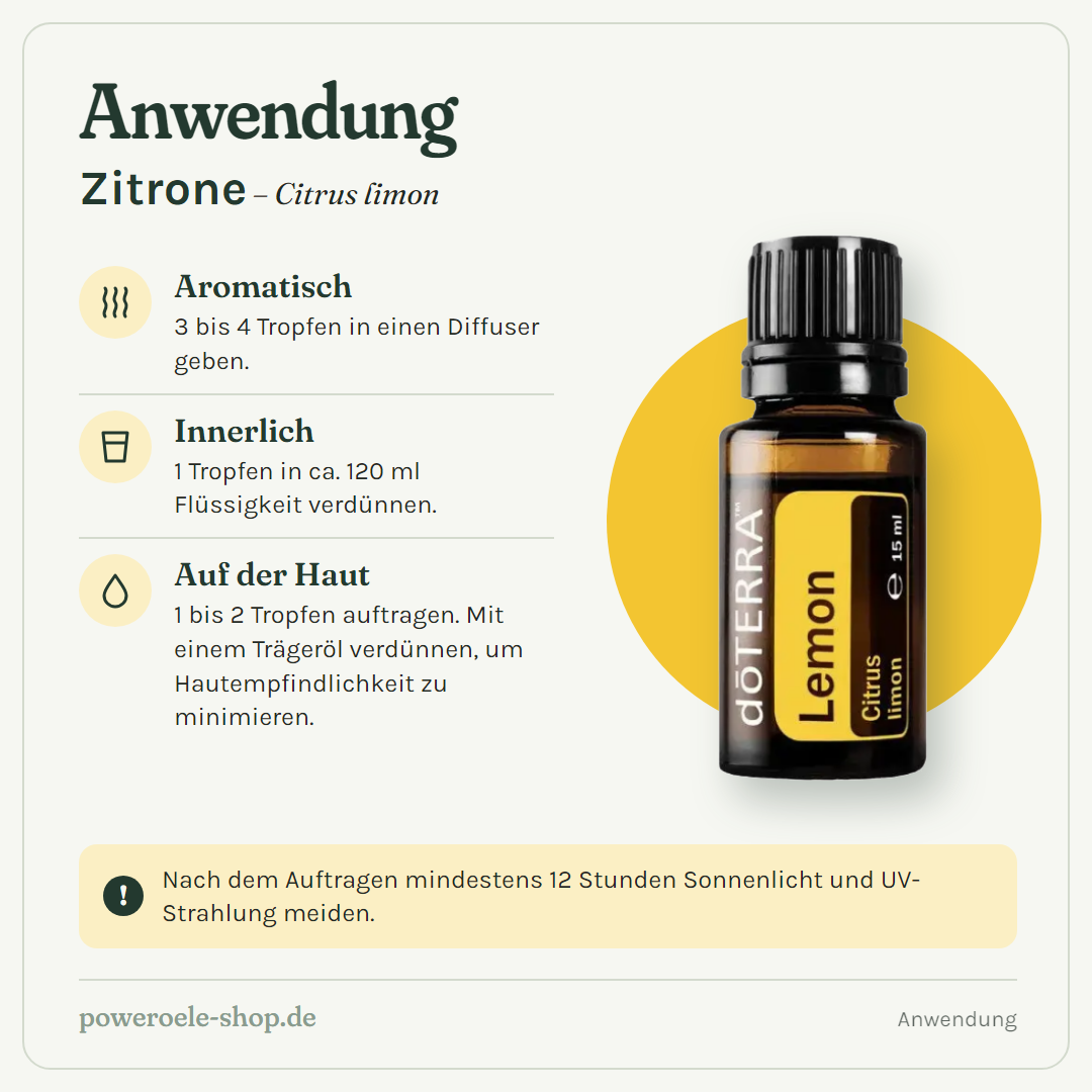 doTERRA Lemon - Anwendung