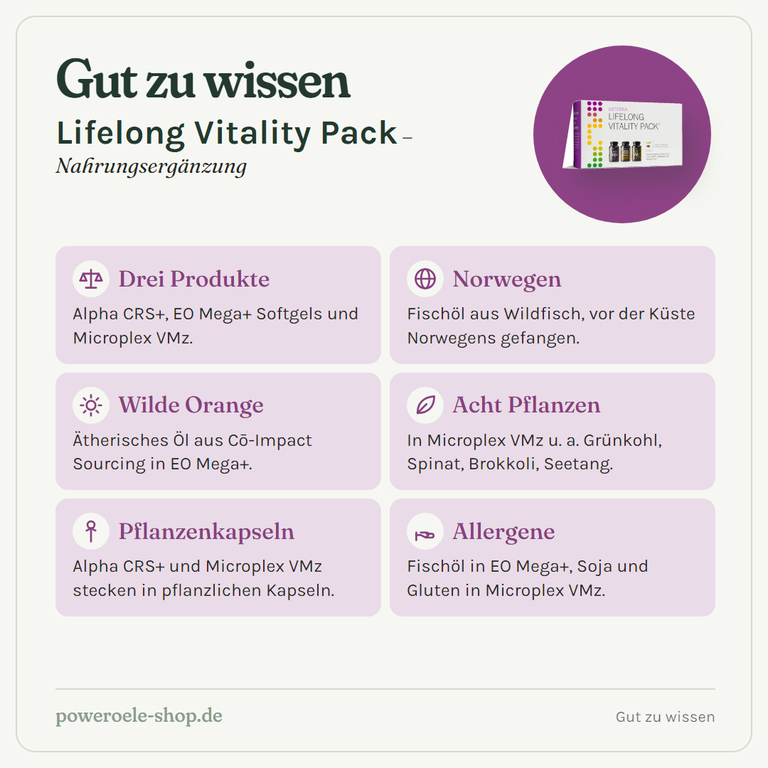 doTERRA Lifelong Vitality Pack - Gut zu wissen