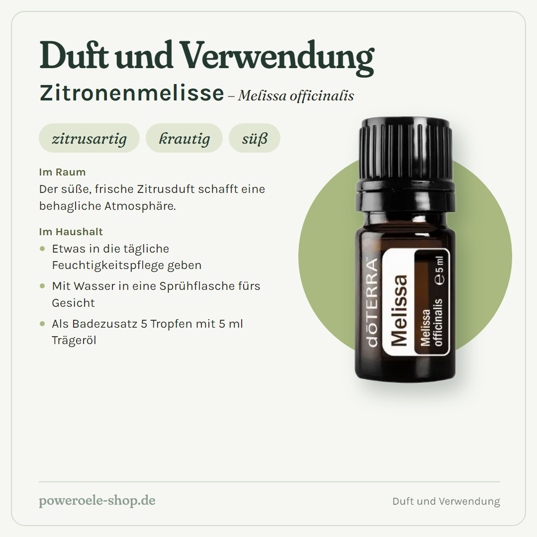 doTERRA Melissa - Duft und Verwendung