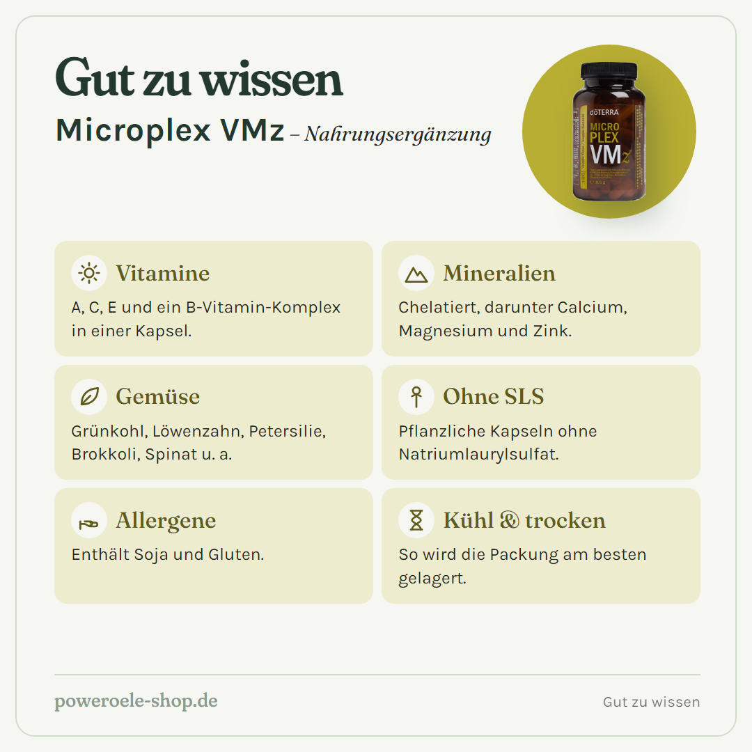 doTERRA Microplex VMz Nährstoffkomplex - Gut zu wissen
