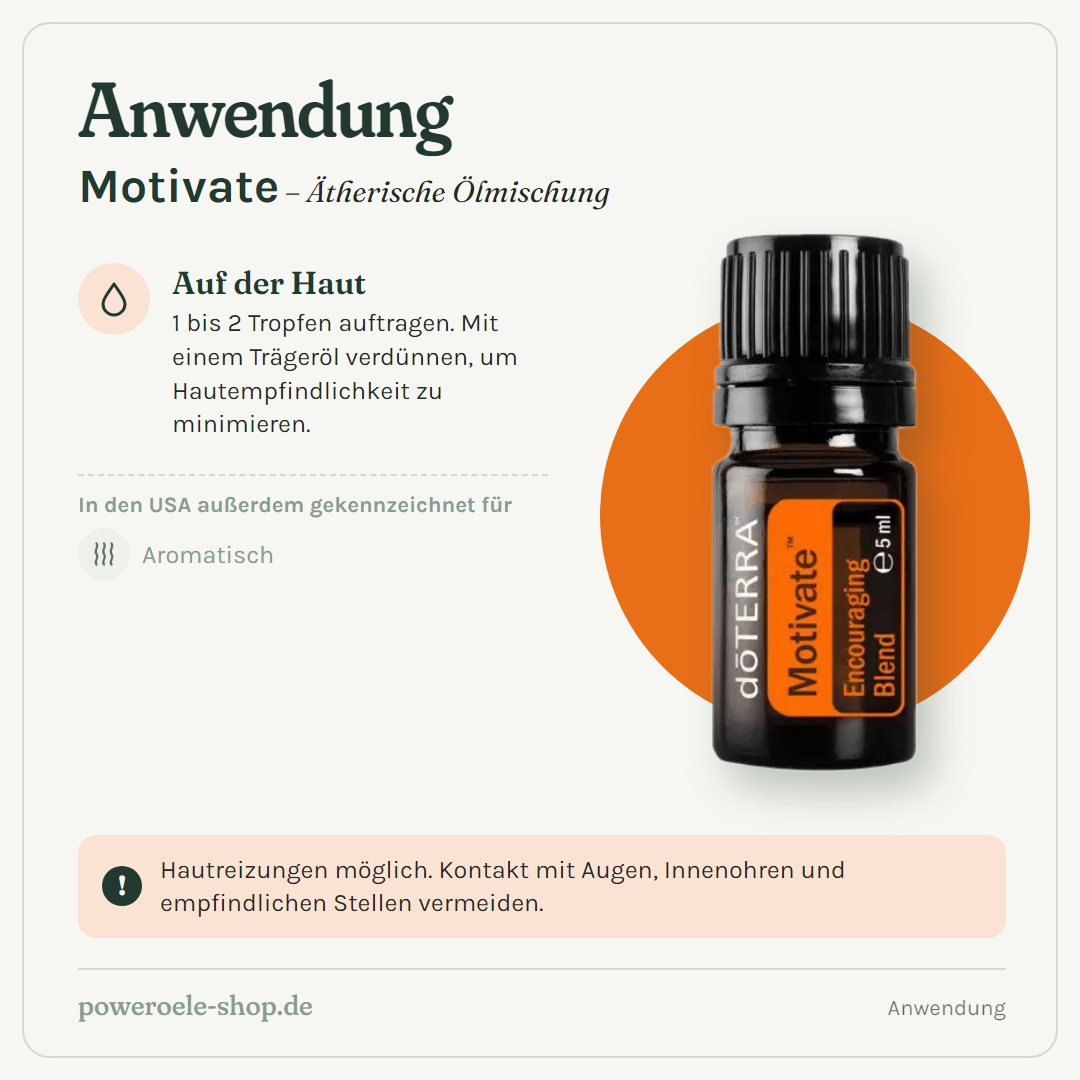 doTERRA Motivate - Ermutigende Mischung - Anwendung