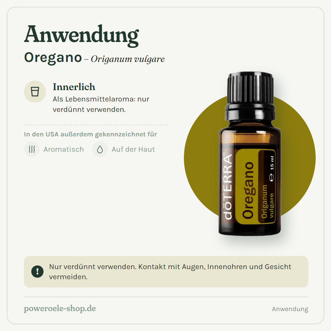 doTERRA Oregano - Anwendung