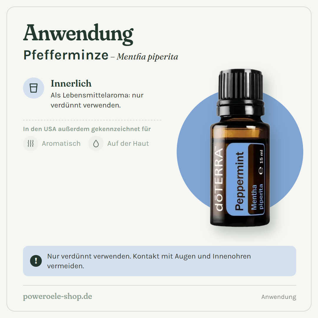 doTERRA Peppermint - Anwendung