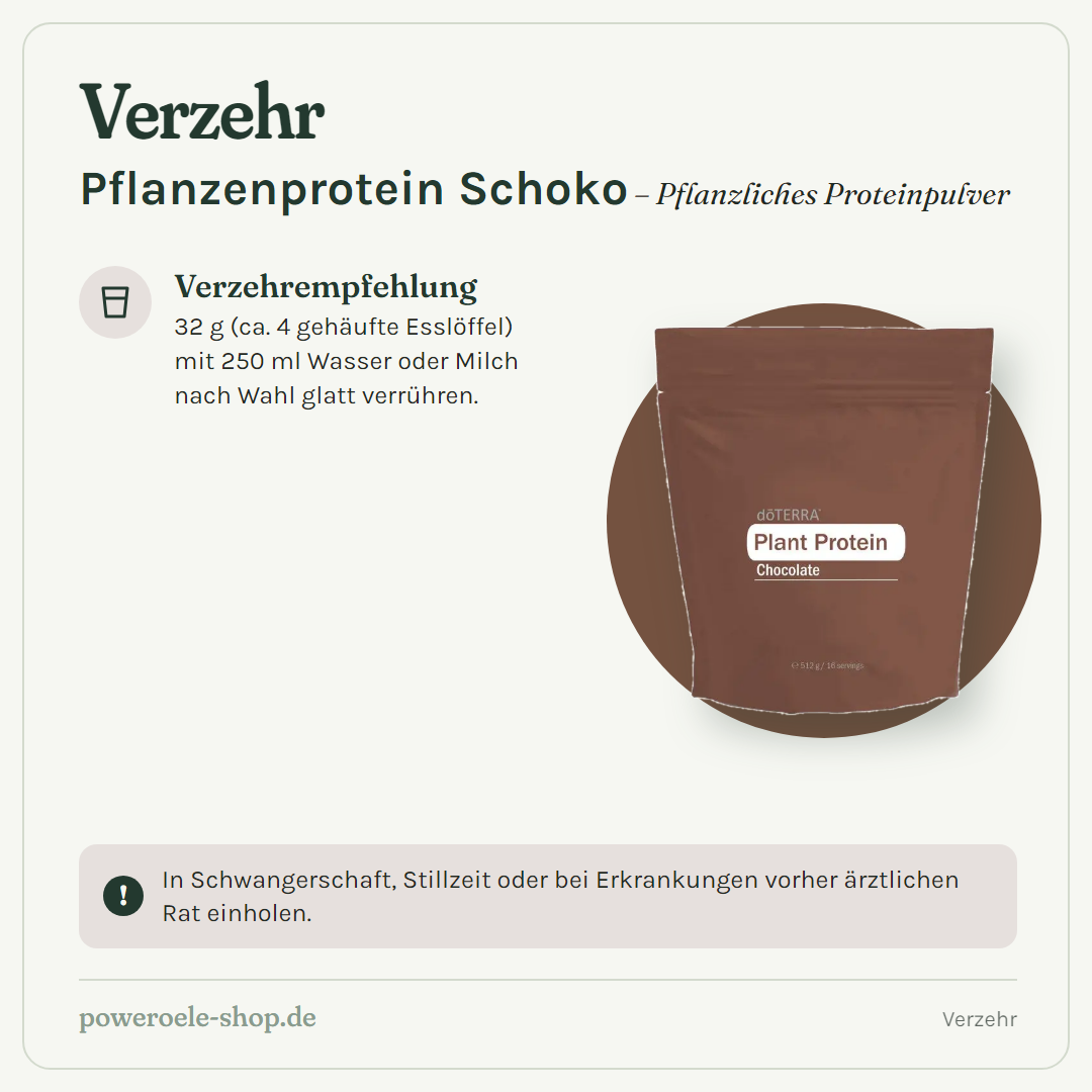doTERRA Pflanzenprotein Schoko - Verzehr