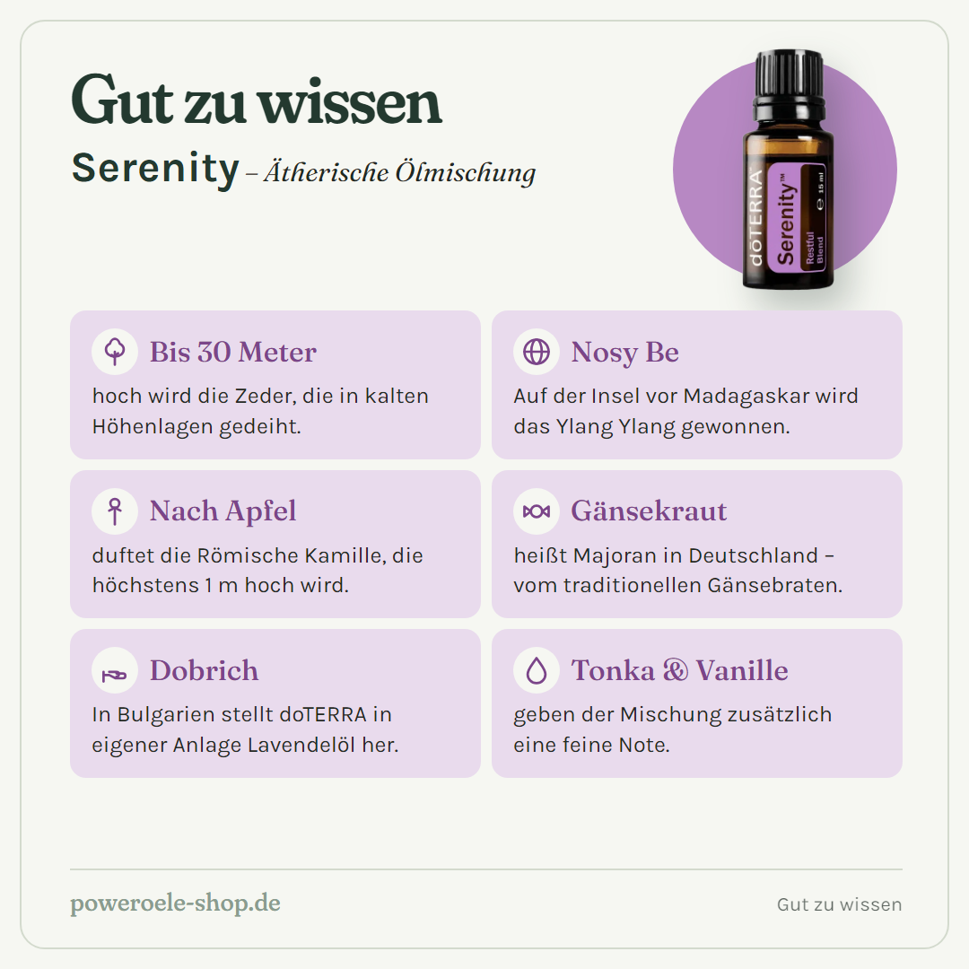 doTERRA Serenity - Erholungsmischung - Gut zu wissen