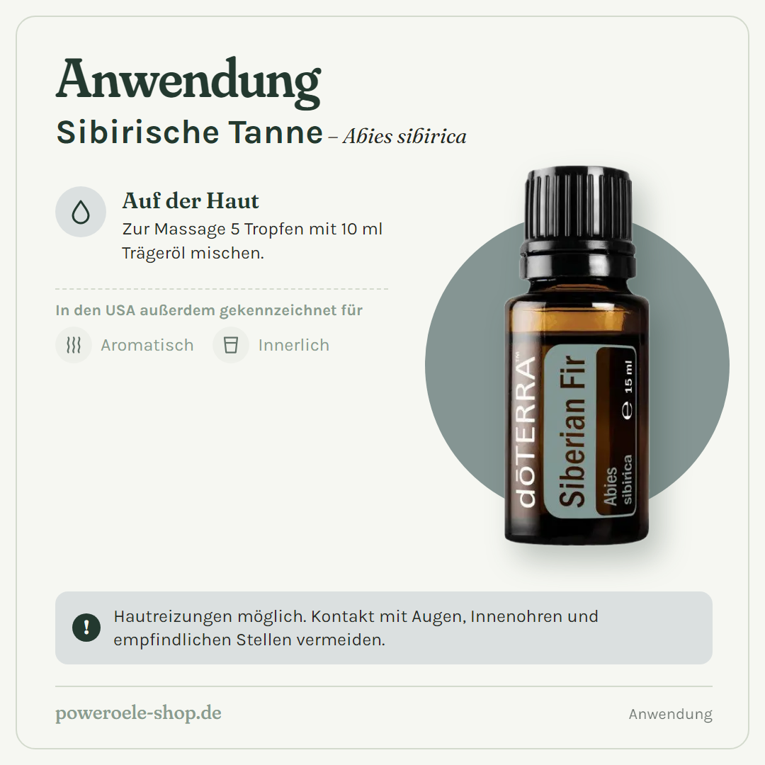 doTERRA Siberian Fir - Anwendung
