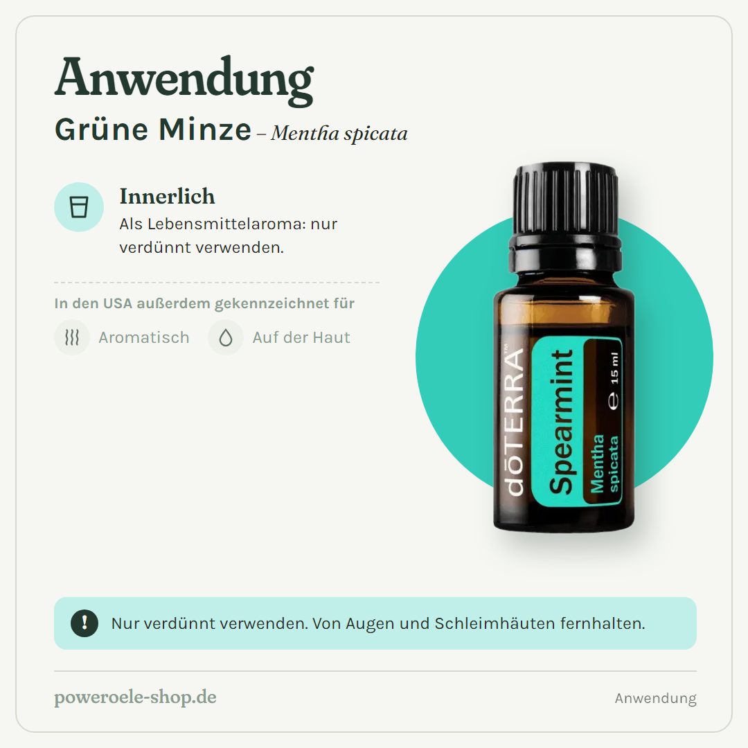doTERRA Spearmint - Anwendung