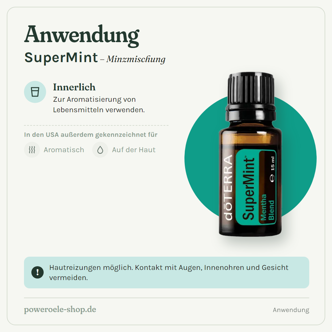 doTERRA Supermint - Minze-Mischung - Anwendung
