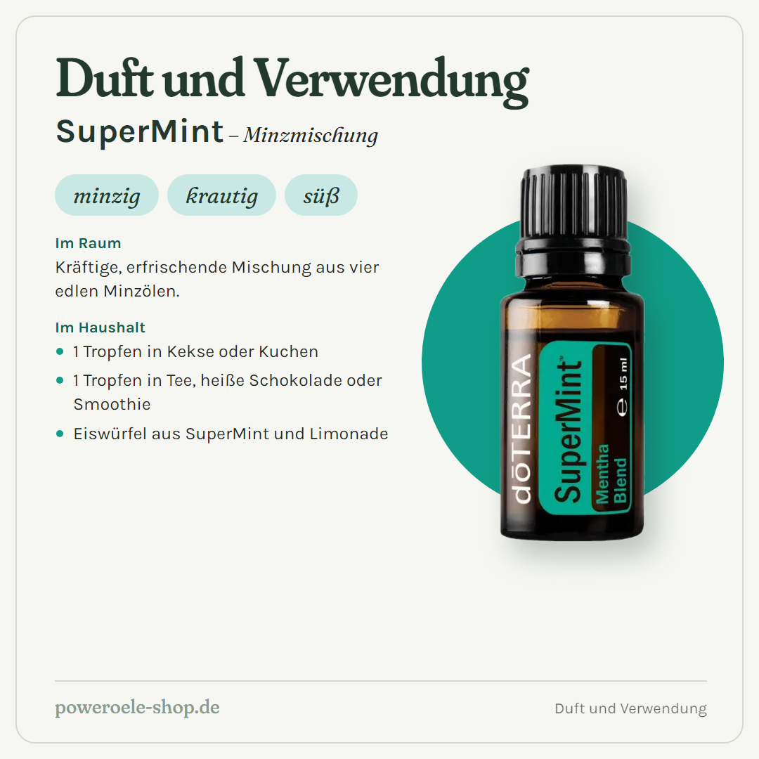 doTERRA Supermint - Minze-Mischung - Duft und Verwendung