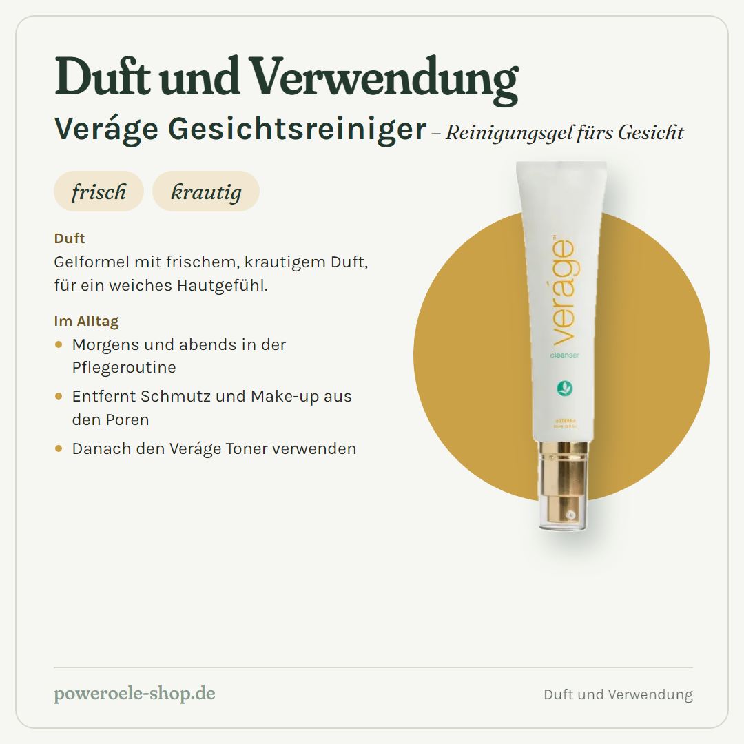 doTERRA Veráge Gesichtsreiniger - Duft und Verwendung