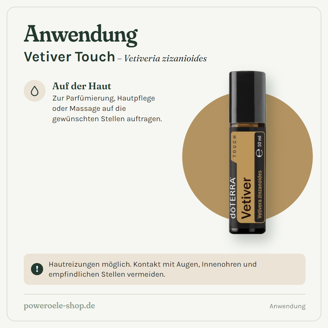 doTERRA Vetiver Touch - Anwendung