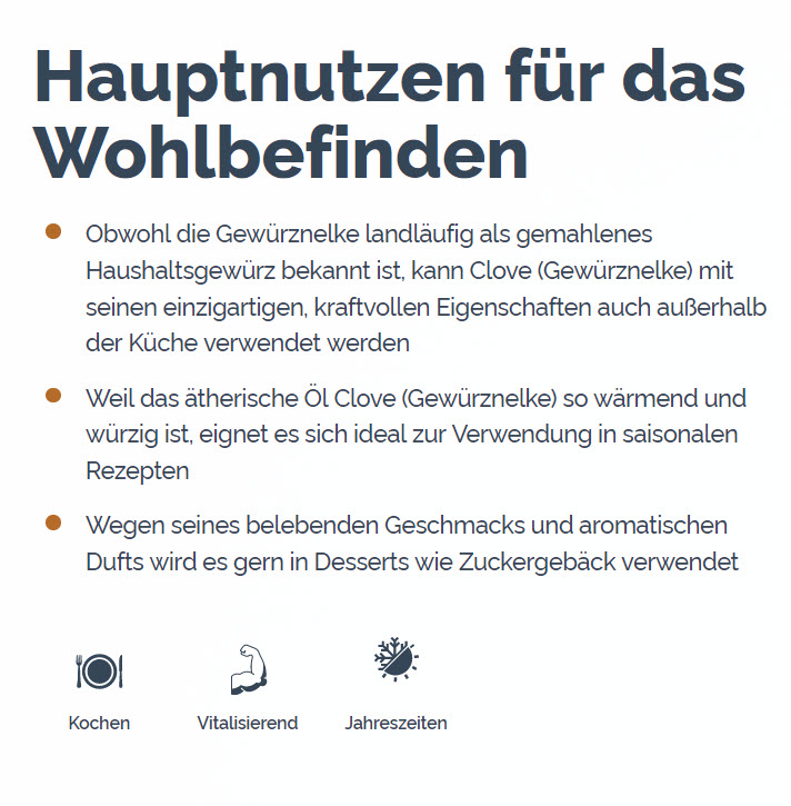 doTERRA Clove (Gewürznelke) Hauptnutzen